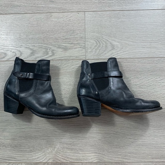 Rag & Bone Leather Mesh Accents Black Leather Chelsea Boots - Picture 5 of 9